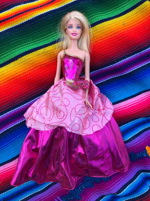 Barbie Pop met Roze opdraaibare Jurk, Kinderen en Baby's, Speelgoed | Poppen, Gebruikt, Barbie, Ophalen of Verzenden