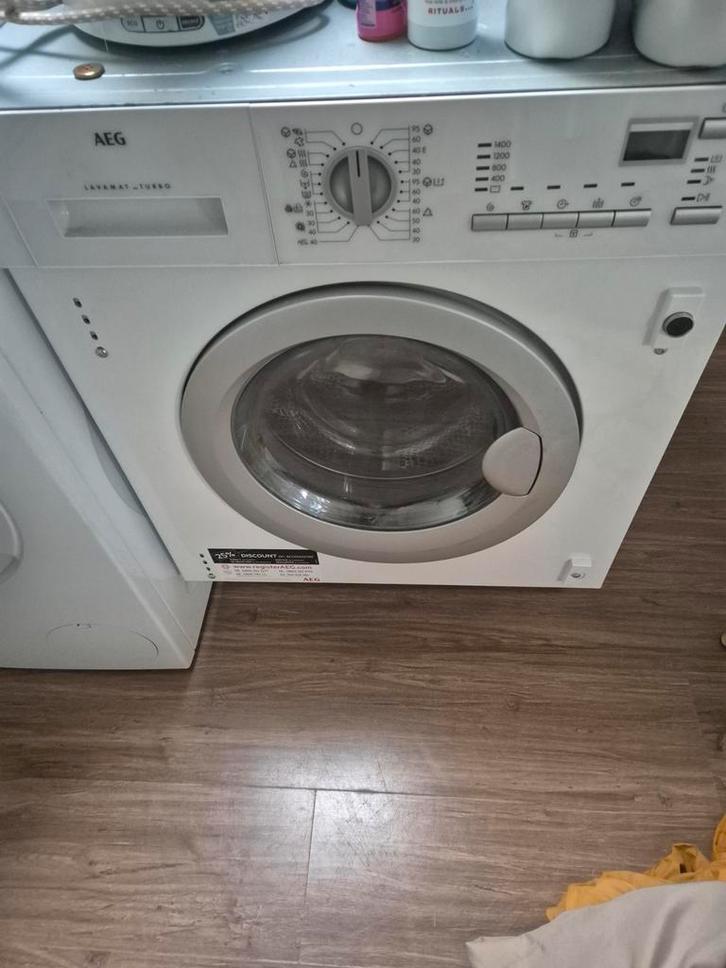 AEG Inbouw Wasdroogcombinatie 60x50cm, Witgoed en Apparatuur, Wasmachines, Gebruikt, Voorlader, 6 tot 8 kg, 85 tot 90 cm, Ophalen