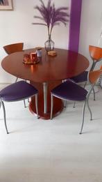 eettafel set + stoelen, Ophalen, Gebruikt, Mahonie, Vier personen