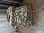 Zware oude poer, Huis en Inrichting, Woonaccessoires | Kandelaars en Kaarsen, Ophalen of Verzenden, Gebruikt, Minder dan 25 cm