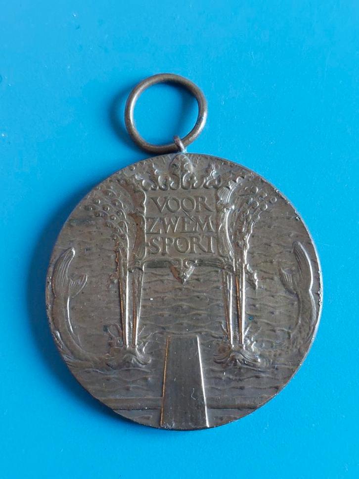 Penning zwemmen J.C. Wienecke, Postzegels en Munten, Penningen en Medailles, Brons, Nederland, Ophalen of Verzenden