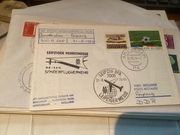 No5715 KLM Amsterdam Leizig 31-8-1974 Heb ook van  beschikbaar voor biedingen
