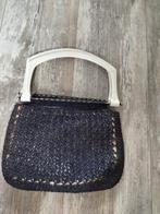 Vintage blauwe handtas met accessoires, Ophalen of Verzenden, Gebruikt, Blauw, Handtas