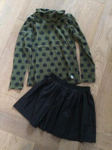 Leuke set Europe Kids longsleeve en leatherlook rok 122/128 beschikbaar voor biedingen