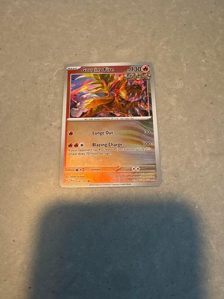 Gouging Fire 038/191 Reverse Holo - NM Conditie, Ophalen of Verzenden, Zo goed als nieuw, Losse kaart, Foil