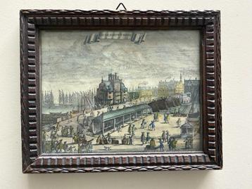 Kopergravure in kleur op papier afbeeldingen van Amsterdam beschikbaar voor biedingen