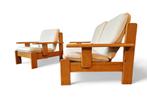 Vintage loungeset 'Oak' sofa & chair, ca. 1970's, Tuin en Terras, Tuinsets en Loungesets, 3 zitplaatsen, Hardhout, Gebruikt, Ophalen of Verzenden