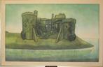 " My Castle  " ingelijste ets van Rob Clous € 35, 50 tot 75 cm, Ophalen of Verzenden, Zo goed als nieuw, Schilderij