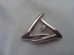 Zilveren broche Theodoor Klotz, Met kristal, Verzenden, Minder dan 4 cm, Zo goed als nieuw