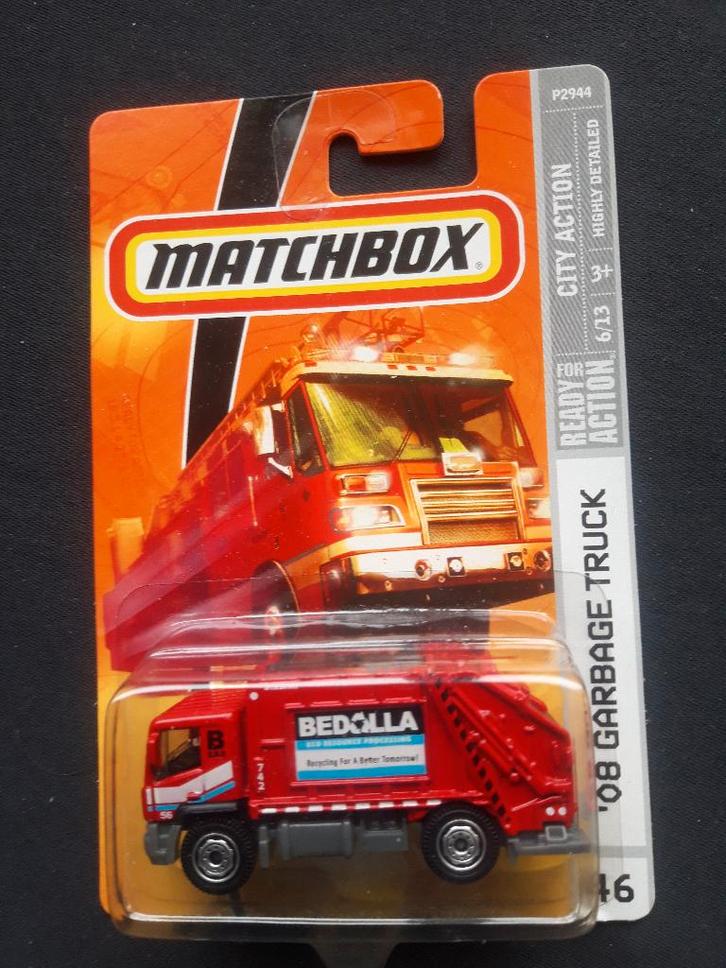 Matchbox Vuilniswagen Carbage Truck 2008, Hobby en Vrije tijd, Modelauto's | Overige schalen, Nieuw, Bus of Vrachtwagen, Ophalen of Verzenden
