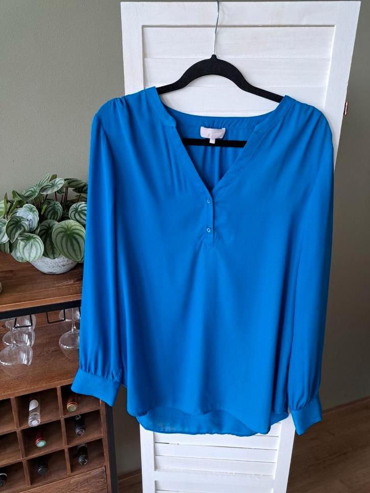 Cams Blouse – Blauw met knoopjes – Maat 42, Kleding | Dames, Blouses en Tunieken, Gedragen, Maat 42/44 (L), Blauw, Ophalen of Verzenden