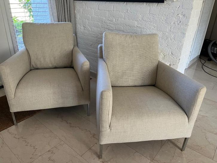 B&B Italia fauteuil Solo (ecru), Huis en Inrichting, Stoelen, Gebruikt, Twee, Stof, Overige kleuren, Ophalen of Verzenden