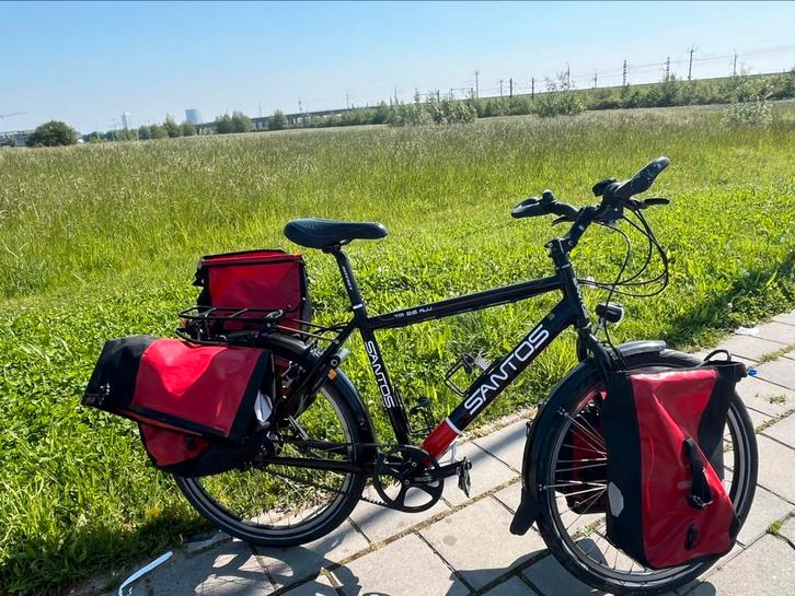 Ultieme Santos vakantiefiets met Ortlieb tassen, Fietsen en Brommers, Fietsen | Tandems, Zo goed als nieuw, 10 tot 15 versnellingen