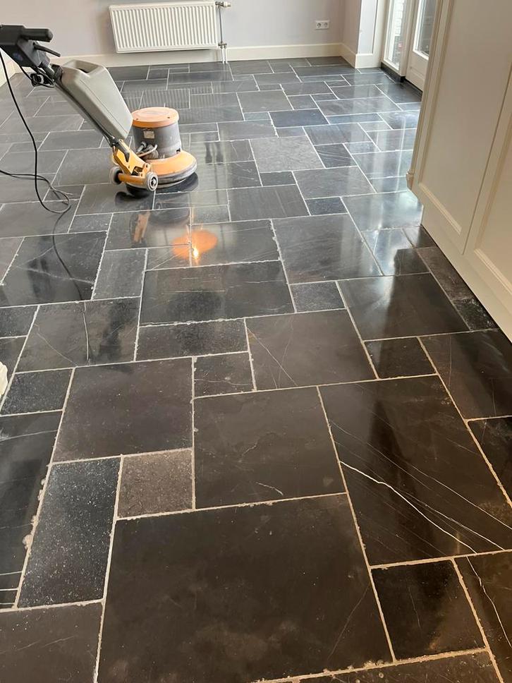 hardsteen vloer voor en na behandeling, Doe-het-zelf en Verbouw, Tegels, Nieuw, Vloertegels, Overige materialen, 10 m² of meer