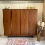 Deens vintage midcentury 4 deurs kledingkast wardrobe j`60, Ophalen, Gebruikt, Overige materialen, Onbekend