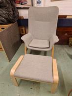 Ikea Poang Stoel met Voetenbank, Huis en Inrichting, Fauteuils, Hout, Gebruikt, Ophalen of Verzenden, 50 tot 75 cm