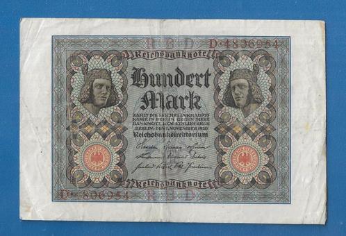 Duitsland biljet 100 Mark - 1920, Postzegels en Munten, Bankbiljetten | Europa | Niet-Eurobiljetten, Los biljet, Duitsland, Verzenden