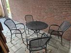 Metalen Tuinset, Tuin en Terras, Ophalen, 4 zitplaatsen, Gebruikt, Rvs