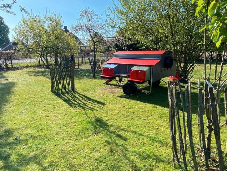 Kippenkar kippencaravan mobiel kippenhok 30 kippen kunststof, Dieren en Toebehoren, Pluimvee | Toebehoren, Nieuw, Kippenhok of Kippenren