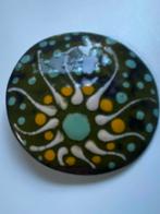 Vintage geemailleerde broche op koper ontw V JAN VAN KARSSEN, 4 tot 7 cm, Koper, Ophalen of Verzenden, Zo goed als nieuw