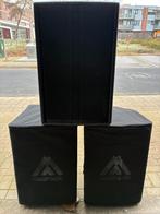 3 x master audio actieve set 15” toppen met powercon, Overige typen, Zo goed als nieuw, 120 watt of meer, Ophalen