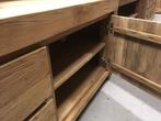 TV-kast, audiomeubel 220cm, geborsteld teak, robuust, stoer, Teakhout, Nieuw, Ophalen of Verzenden, 200 cm of meer
