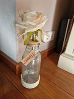 Glazen vaasje kunstbloem, Gebruikt, Overige kleuren, Ophalen of Verzenden, Glas