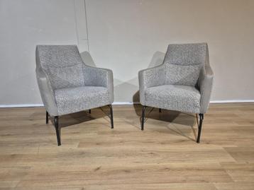 2x Showroommodellen Montel Bliss Fauteuil - Stof - Leer beschikbaar voor biedingen