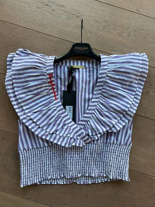 DENNY ROSE croptop lila/wit mt M en XL, Kleding | Dames, Tops, Nieuw, Korte mouw, Verzenden