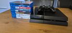 PlayStation 4 + Controller + 9 Spellen (oa. FIFA en F1), Ophalen, Zo goed als nieuw, Met 1 controller, Original