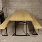 Online Veiling: Biertafel met 2 banken - 220x94x78cm (taf..., Huis en Inrichting, Tafels | Eettafels, Gebruikt