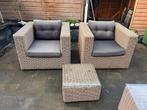 Tuinset grijs, Ophalen, 4 zitplaatsen, Kunststof, Gebruikt