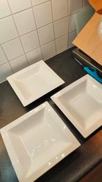 Pastaborden Vierkant - Set van 3, Keramiek, Ophalen of Verzenden, Zo goed als nieuw, Bord(en)