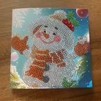 Diamond painting kerstkaart sneeuwpop, Hobby en Vrije tijd, Ophalen of Verzenden, Nieuw