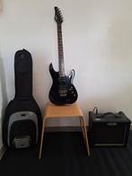 Schecter Sunset Deluxe Fr. + Versterker & Tas - Nieuwstaat, Met versterker, Zo goed als nieuw, Solid body, Ophalen