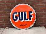 Groot GULF emaille reclamebord, Ophalen of Verzenden, Zo goed als nieuw, Reclamebord