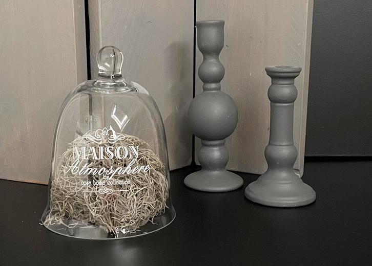 Glazen stolp met opdruk, Huis en Inrichting, Woonaccessoires | Stolpen, Zo goed als nieuw, Ophalen of Verzenden