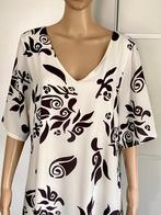 J336 Yoek maat 42/44=L jurk tuniek wit/zwart, Kleding | Dames, Yoek, Wit, Maat 42/44 (L), Ophalen of Verzenden