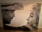 Exclusief Canvas schikderij Marilyn Monroe/Clark Gable, Huis en Inrichting, Woonaccessoires | Schilderijen, Tekeningen en Foto's