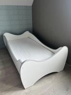 Peuterbed wit/grijs 70x140 cm - inclusief matras, Ophalen, Gebruikt, 70 tot 85 cm, 140 tot 160 cm