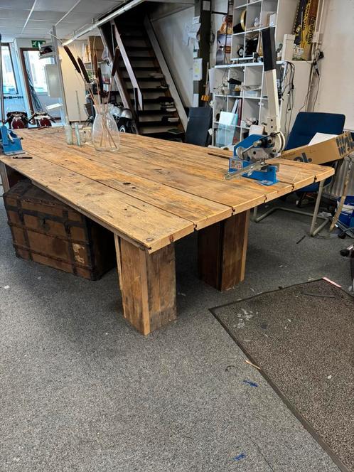 Werktafel of kantine tafel Van oude vloerdelen Ideaal, Huis en Inrichting, Overige Huis en Inrichting, Gebruikt, Ophalen of Verzenden