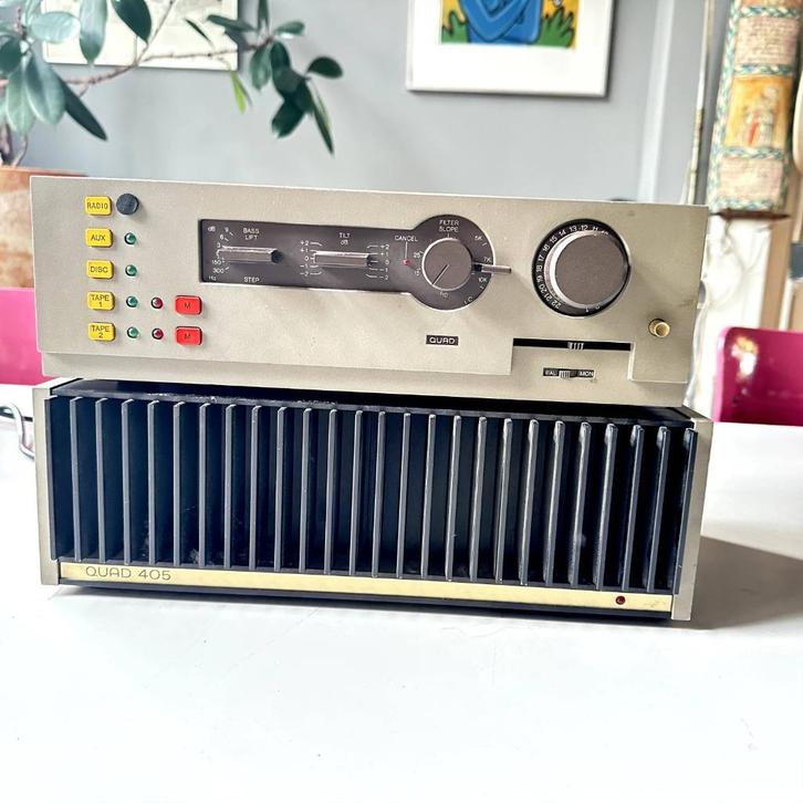 QUAD 405 ; versterker en eindversterker, Audio, Tv en Foto, Versterkers en Receivers, Gebruikt, Stereo, 120 watt of meer, Overige merken