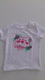 Wit t-shirt shirt shirtje met flamingo's meisje 86, Ophalen of Verzenden, Zo goed als nieuw, Meisje, Shirtje of Longsleeve