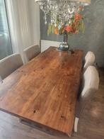 Te koop eettafel hout, Huis en Inrichting, Tafels | Eettafels, Zo goed als nieuw, Vijf personen of meer, Rechthoekig, 50 tot 100 cm