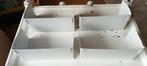 4 metalen witte bakjes 10 x 10 x 20 cm voor hangsysteem, Ophalen of Verzenden, Gebruikt