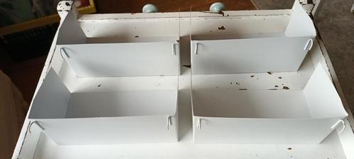 4 metalen witte bakjes 10 x 10 x 20 cm voor hangsysteem, Hobby en Vrije tijd, Overige Hobby en Vrije tijd, Gebruikt, Ophalen of Verzenden