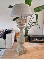 Zware houten Kamerlamp met Losse Kap (E27), Huis en Inrichting, Lampen | Vloerlampen, Ophalen, Gebruikt, Hout, 100 tot 150 cm