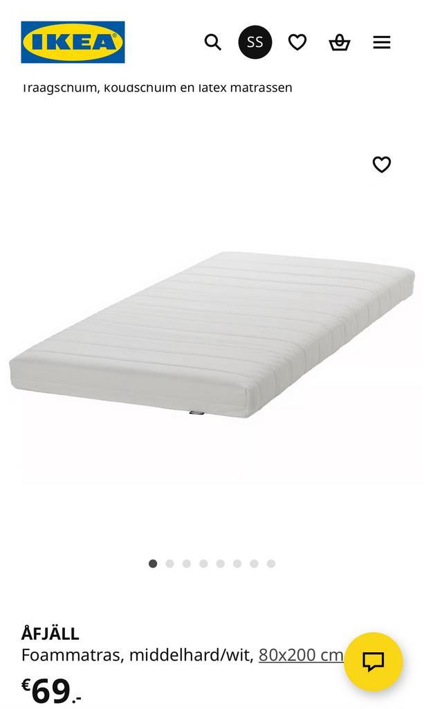 Ikea 80x200 cm matras 2 stuks zgan, Huis en Inrichting, Slaapkamer | Matrassen en Bedbodems, Zo goed als nieuw, 80 cm, Eenpersoons