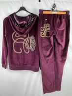 Paarse Velours Trainingspak met Strass, Verzenden, Zo goed als nieuw, Maat 36 (S), Paars