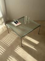 Rvs salontafel met draadglas minimalistisch jaren 60, Ophalen of Verzenden
